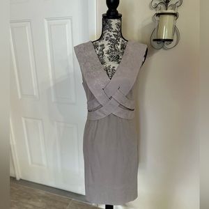 Never Worn.  Black Halo, size 10 Taupe Sheath dress.